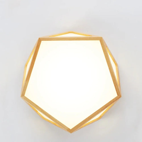 plafonnier led en bois créatif pour éclairage général - vue 4 sur 6