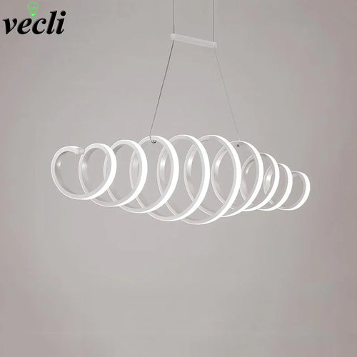 lustre moderne en aluminium avec lumières leds intégrées