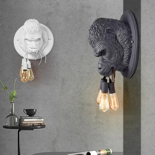 applique murale nordique en résine gorille avec led moderne