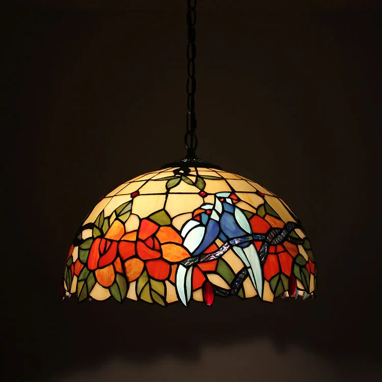 Kronleuchter im Retro-Stil aus farbigem Glas für Café und Restaurant