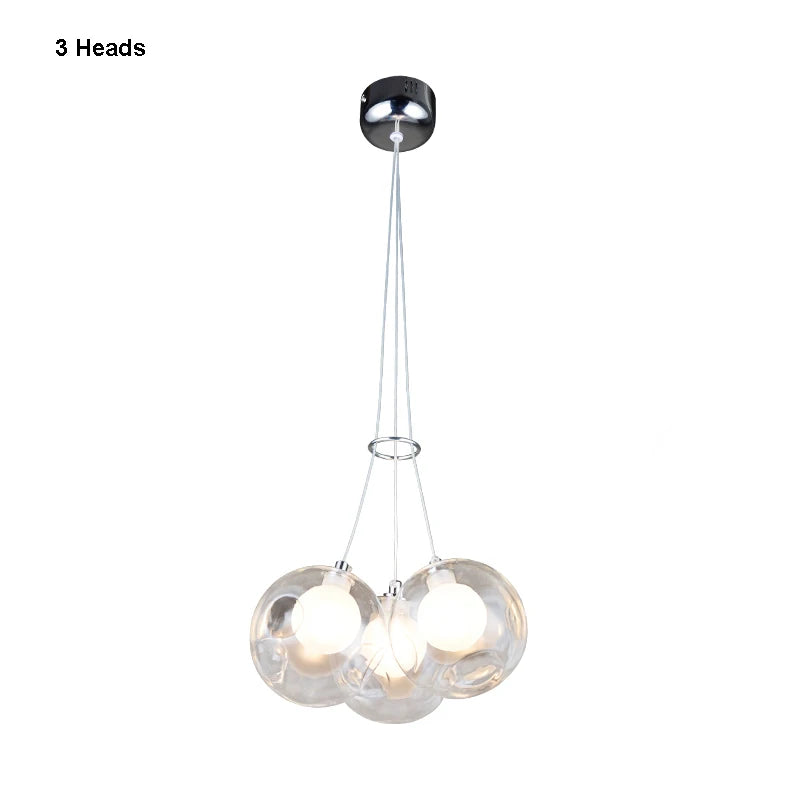 gzmj moderne boule de verre suspension lumières multiples têtes suspension lampe