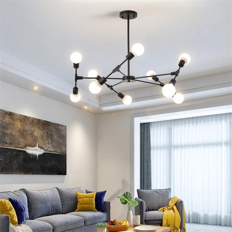 lustre vintage nordique moderne pour restaurant - vue 5 sur 12