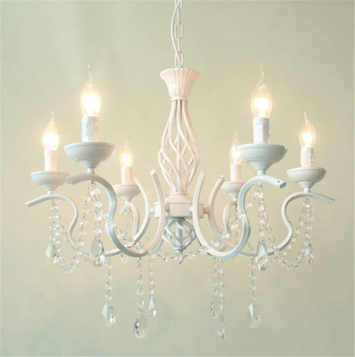 lustre en cristal de fer style pastoral européen élégant et raffiné
