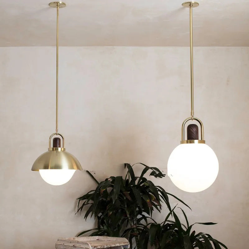 suspension boule de verre design nordique led moderne - vue 3 sur 6