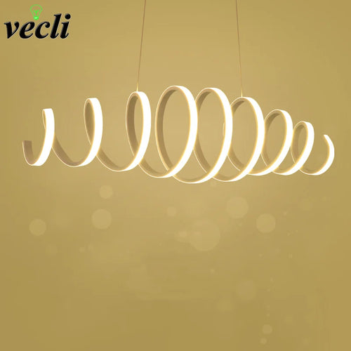 lustre moderne en aluminium avec lumières leds intégrées