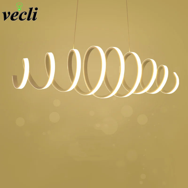 lustre moderne en aluminium avec lumières leds intégrées - vue 2 sur 6