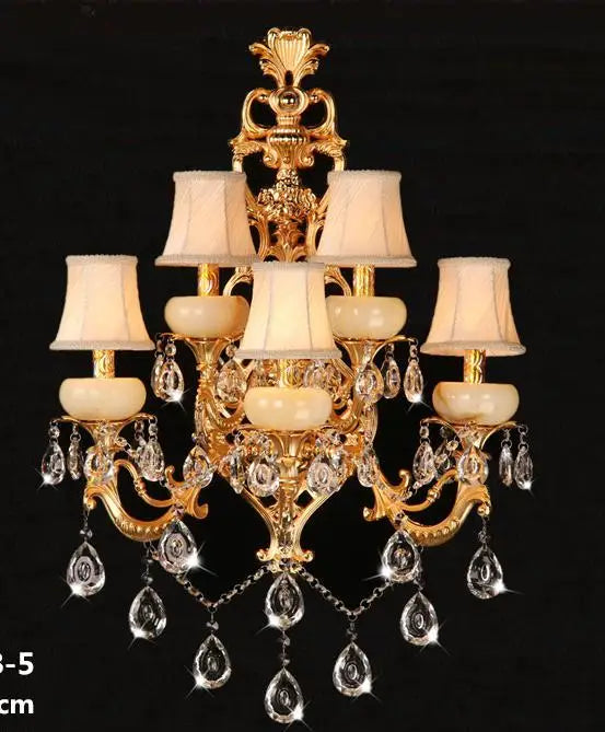 applique murale rétro à 5 bras en cristal pour intérieur élégant - vue 9 sur 12