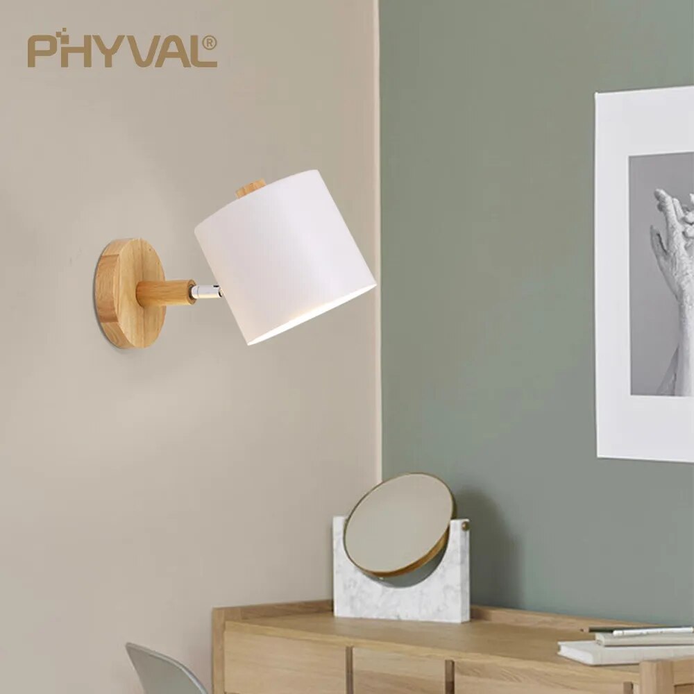 Applique murale scandinave Macaron en métal et bois