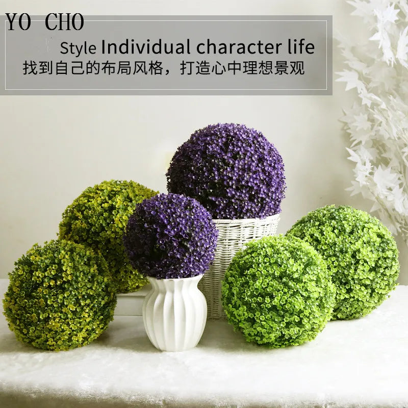 plantes artificielles boule dherbe plastique pour décoration jardin - vue 6 sur 10