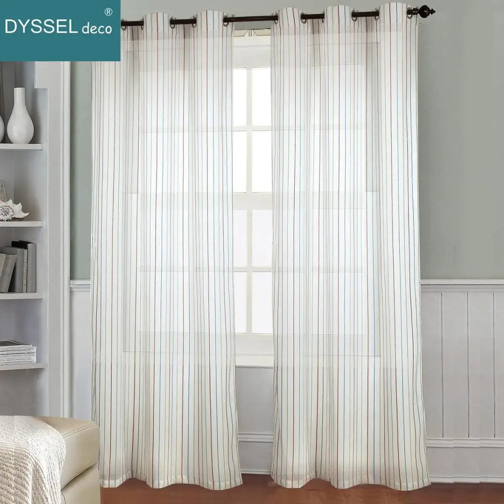 Voilage rayé style européen pour salon chambre