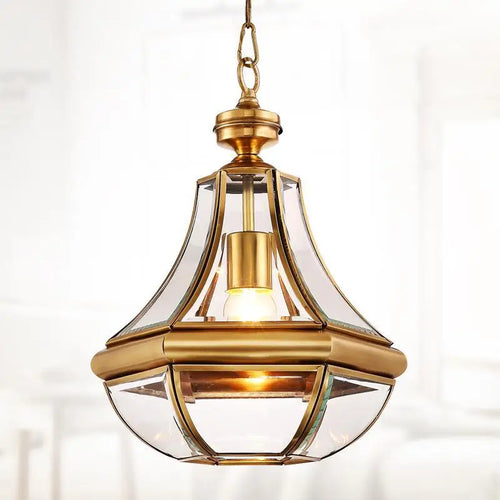 suspension en verre antique en cuivre pour intérieur élégant