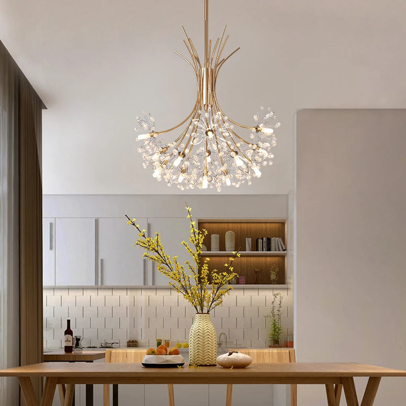 suspension en cristal de pissenlit pour ambiance moderne - vue 3 sur 12