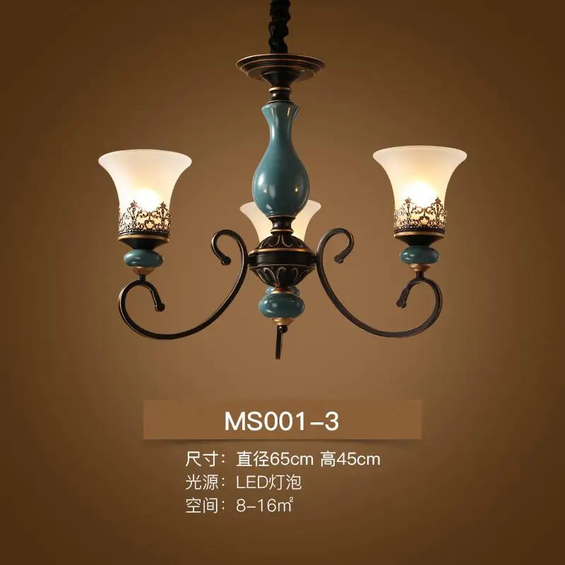 lustre à led en céramique style rétro moderne et luxueux - vue 10 sur 10