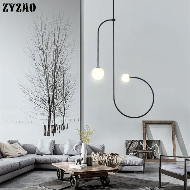 Minimalistische Pendelleuchte aus Eisen für moderne Inneneinrichtung - vue 3 sur 7