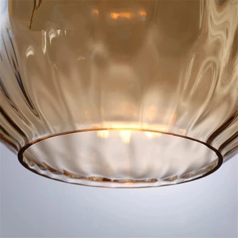 lampes suspendues en verre grain d'eau nordique rétro décoratives - vue 11 sur 21