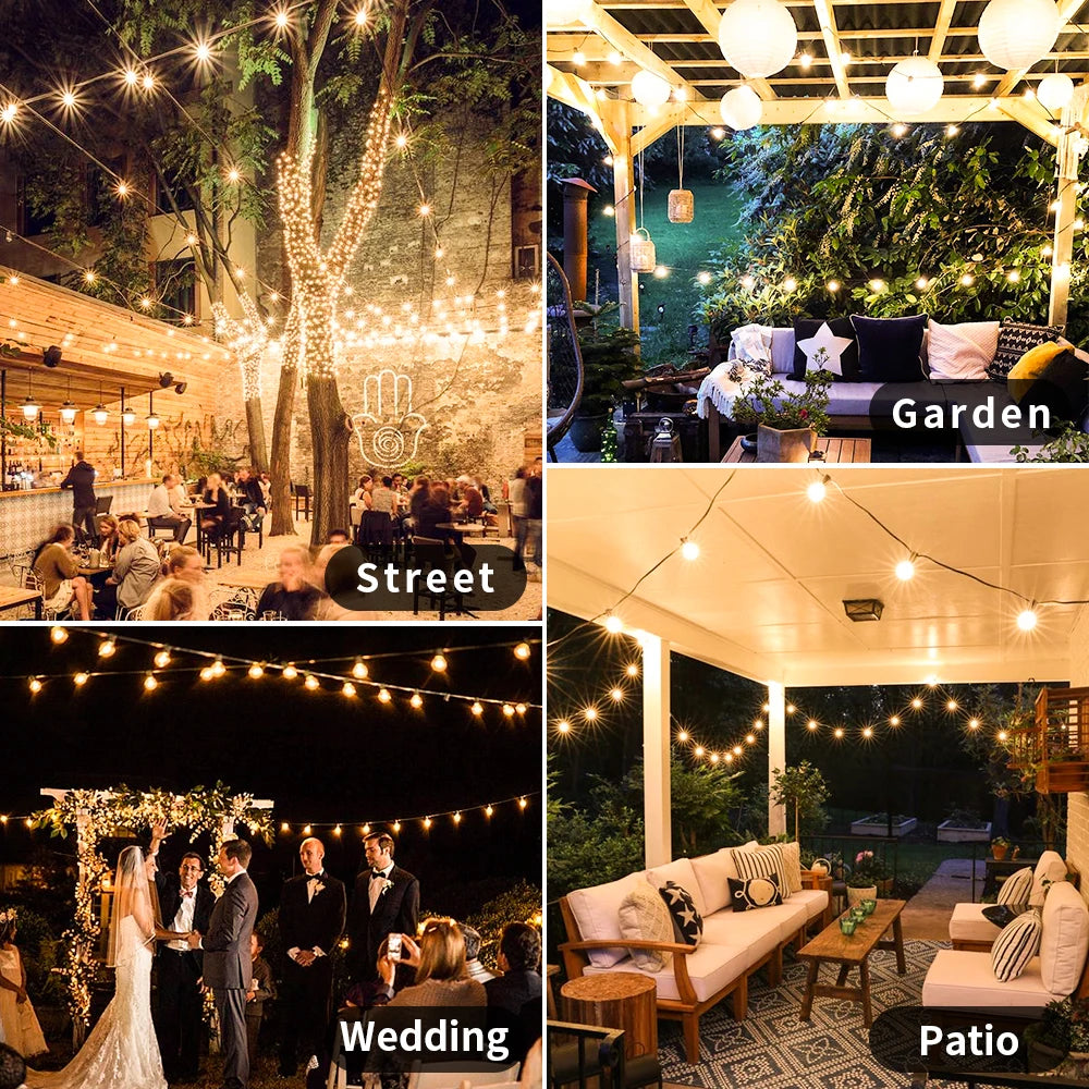 guirlande lumineuse led vintage pour extérieur et jardin - vue 6 sur 6