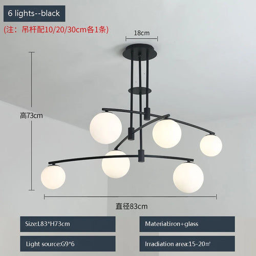 Moderne Pendelleuchte aus Metall und Glas für den Innenbereich - vue 18 sur 18