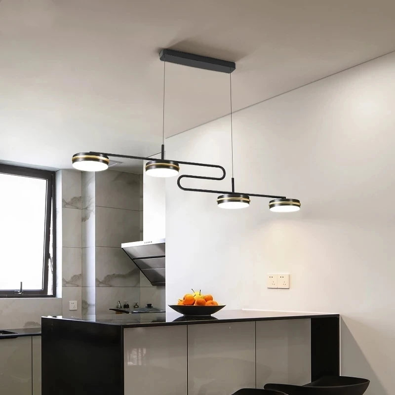 lustre moderne à LED avec télécommande pour décoration intérieure - vue 4 sur 8