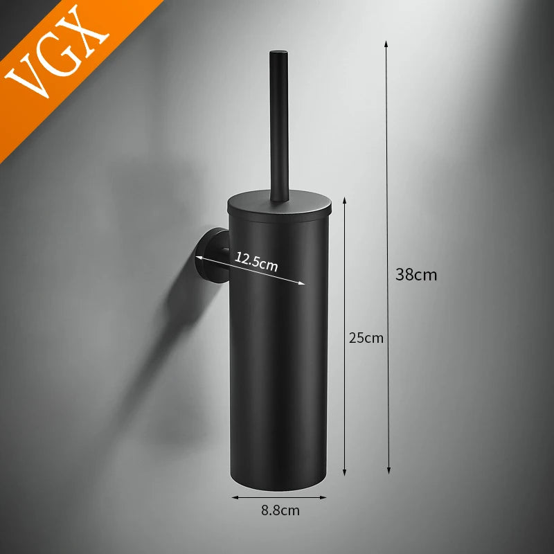 support mural porte-brosse de toilette en acier inoxydable brossé