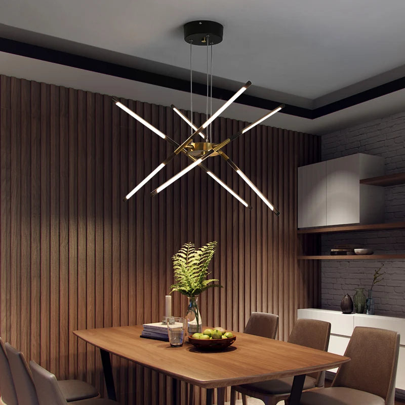 Light luxury style Nordic restaurant chandelier, simple modern atmosphere creative living room bedroom lighting net red led lamp - vue 3 sur 14