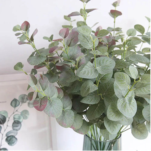 branche de feuilles artificielles en soie pour décoration intérieure et mariage