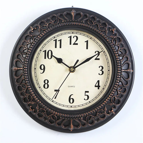 horloge murale silencieuse décorative vintage avec motif 3D