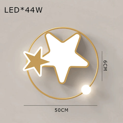 plafonnier led étoile dorée éclairage créatif nordique pour intérieur