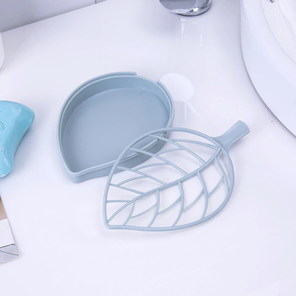 boîte à savon double couche en forme de feuille portable - vue 6 sur 8