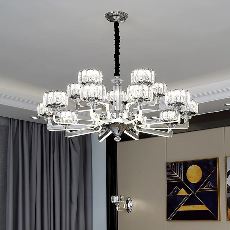 lustre en cristal moderne luxe pour décoration intérieure élégante - vue 5 sur 14