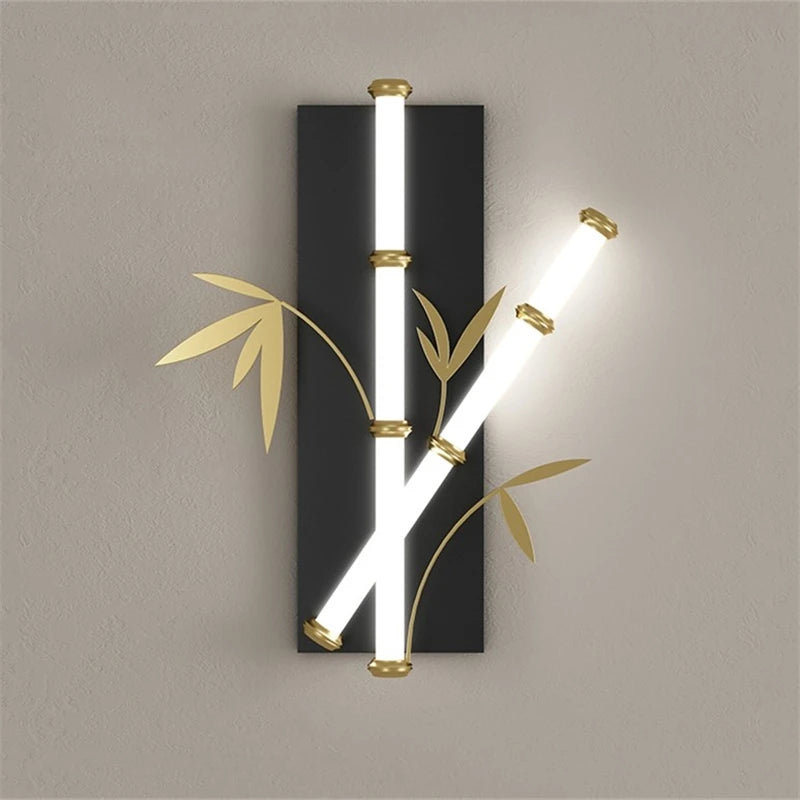 Applique murale imitation bambou acrylique style chinois moderne