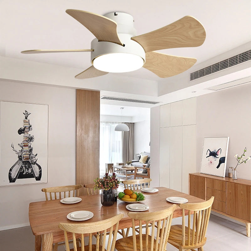 Ventilateur silencieux DC plafonnier ventilateurs de Loft avec lumière LED et lampes modernes à distance pour salon ventilateur de Hall lumières éclairage en bois - vue 4 sur 9