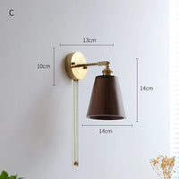 applique murale nordique moderne iwhd en bois à led avec chaîne à tirer