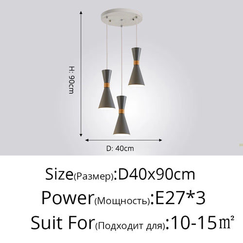 Moderne Pendelleuchte aus Holz kreative Macaron - vue 13 sur 17