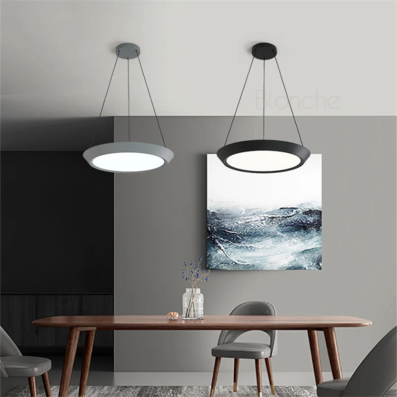 suspension moderne led ronde pour éclairage intérieur décoratif - vue 5 sur 10