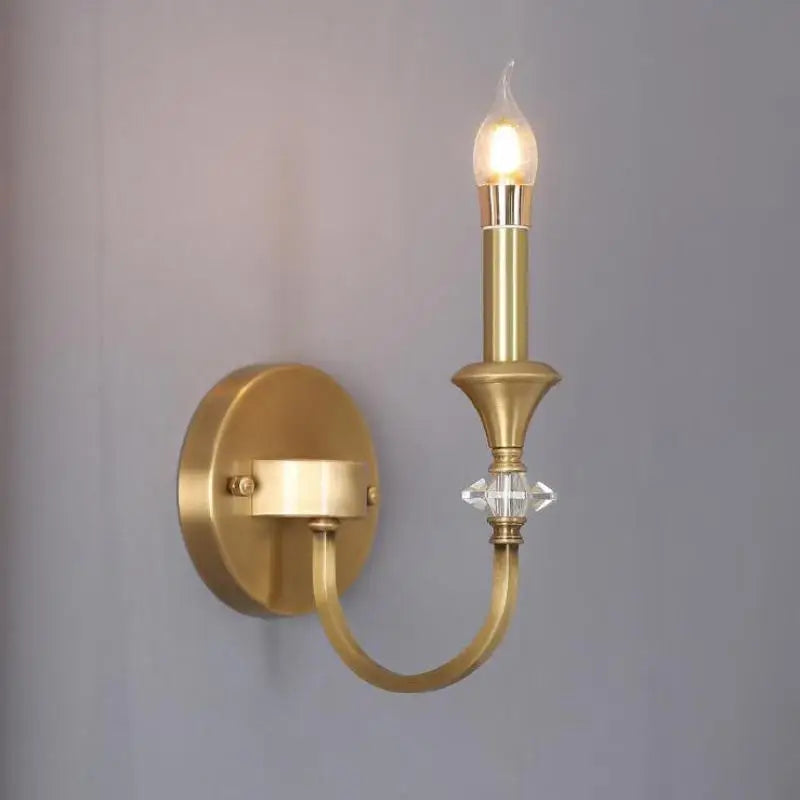 applique murale en cristal lampe à bougie led en cuivre à double tête - vue 3 sur 8