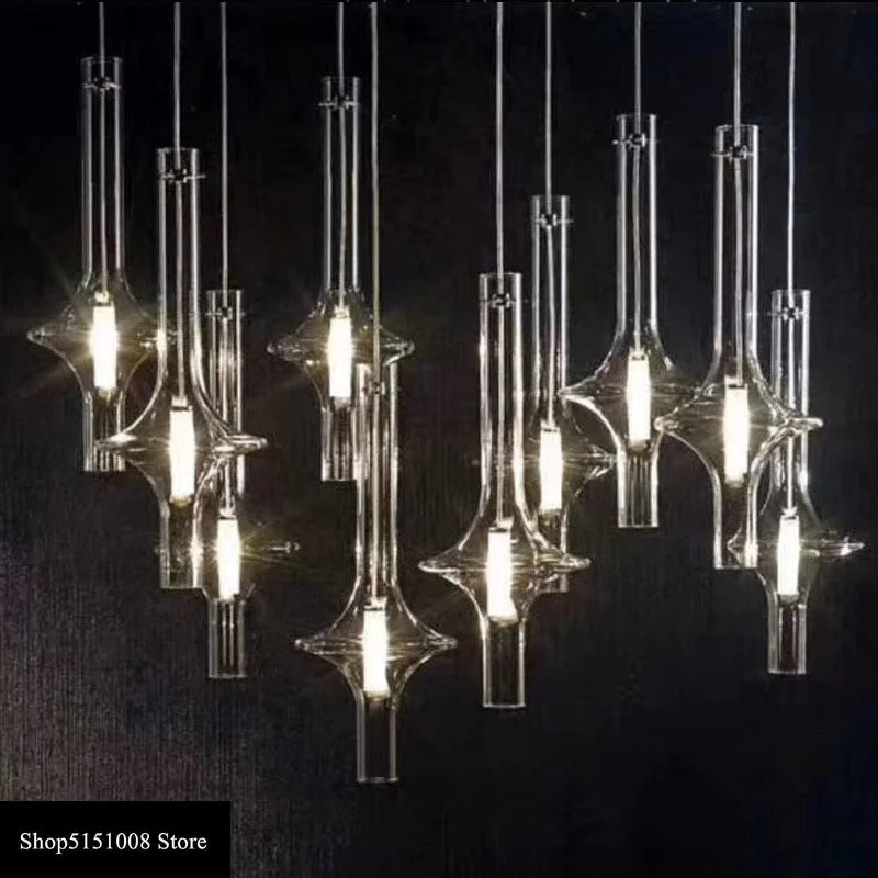 lampes suspendues post-modernes nordiques en verre de luxe - vue 5 sur 12