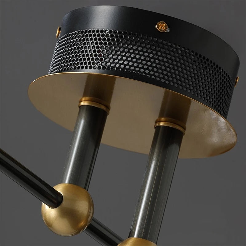 plafonnier led en cuivre avec abat-jour pmma haute transmission