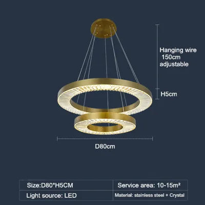 Luxuriöser Kristall-Kronleuchter im modernen nordischen Stil - vue 11 sur 12
