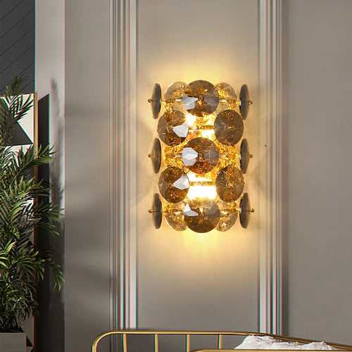 Applique murale LED appliques éclairage chambre salon fumée gris cristal applique chevet décor applique murale