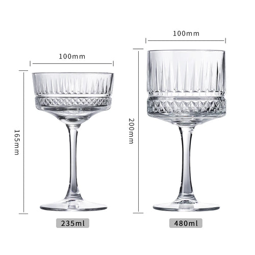 Lot 2 coupes champagne elysia verre cocktail martini