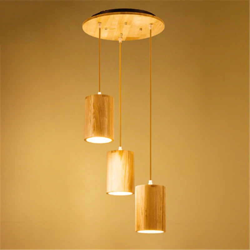 suspension LED en tonneau bois style nordique décoratif - vue 5 sur 8