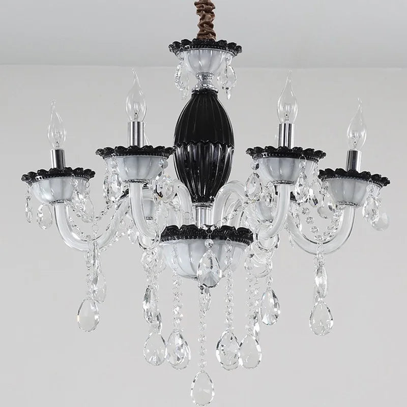 lustre moderne en cristal pour décoration intérieure lumineuse - vue 5 sur 6