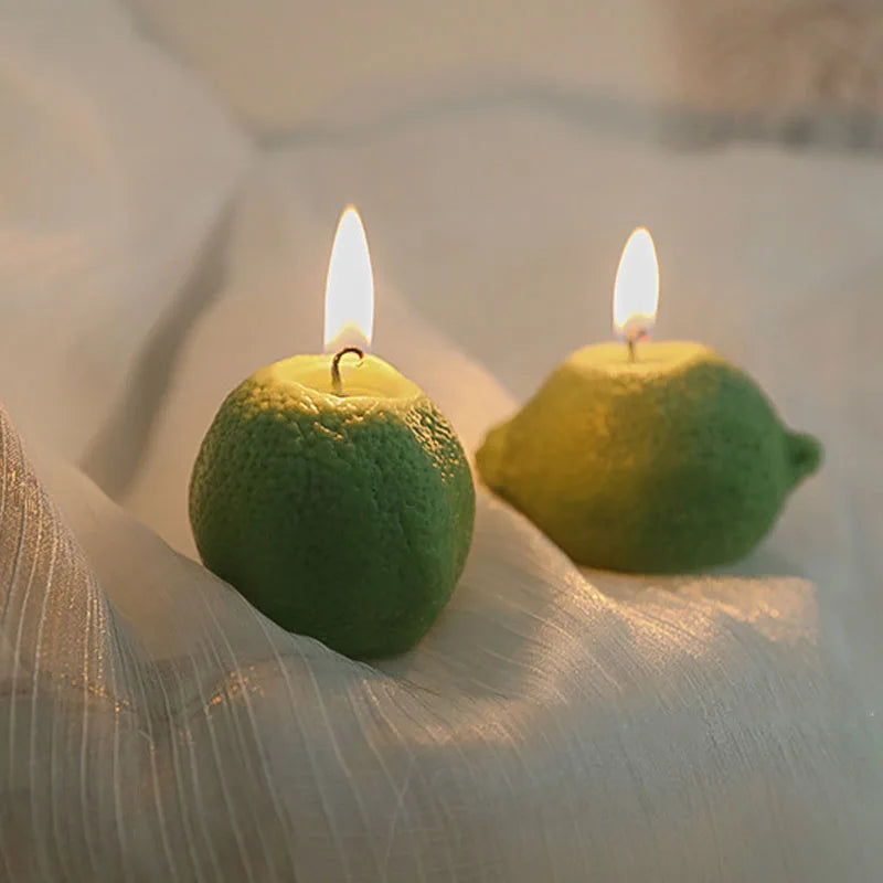 bougie parfumée citron artisanale pour décoration photo et fêtes - vue 2 sur 11