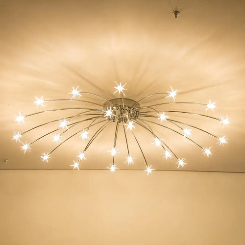 lustre moderne design chrome avec led pour éclairage maison - vue 6 sur 7