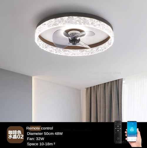 plafonnier moderne avec ventilateur et leds 3 couleurs - vue 19 sur 18