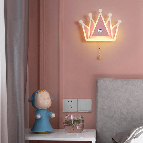 Wandleuchte Krone Cartoon mit Fernbedienung für Kinder Mädchen - vue 3 sur 8
