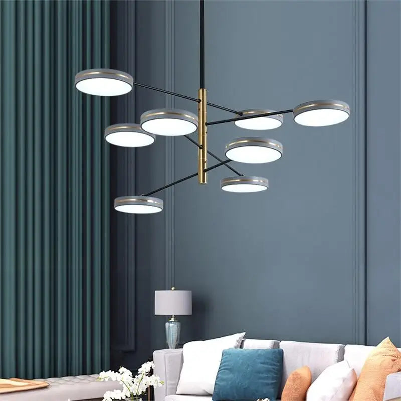 lustre led moderne décoration tuyau érigé éclairage intérieur - vue 6 sur 10