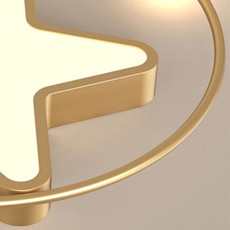 plafonnier led en forme d'étoile dorée créatif nordique