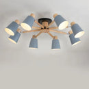 Nordischer Kronleuchter aus Massivholz schlicht und modern