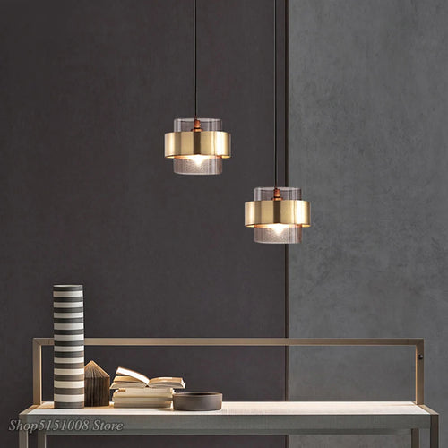 lustre led moderne en verre cylindrique style nordique